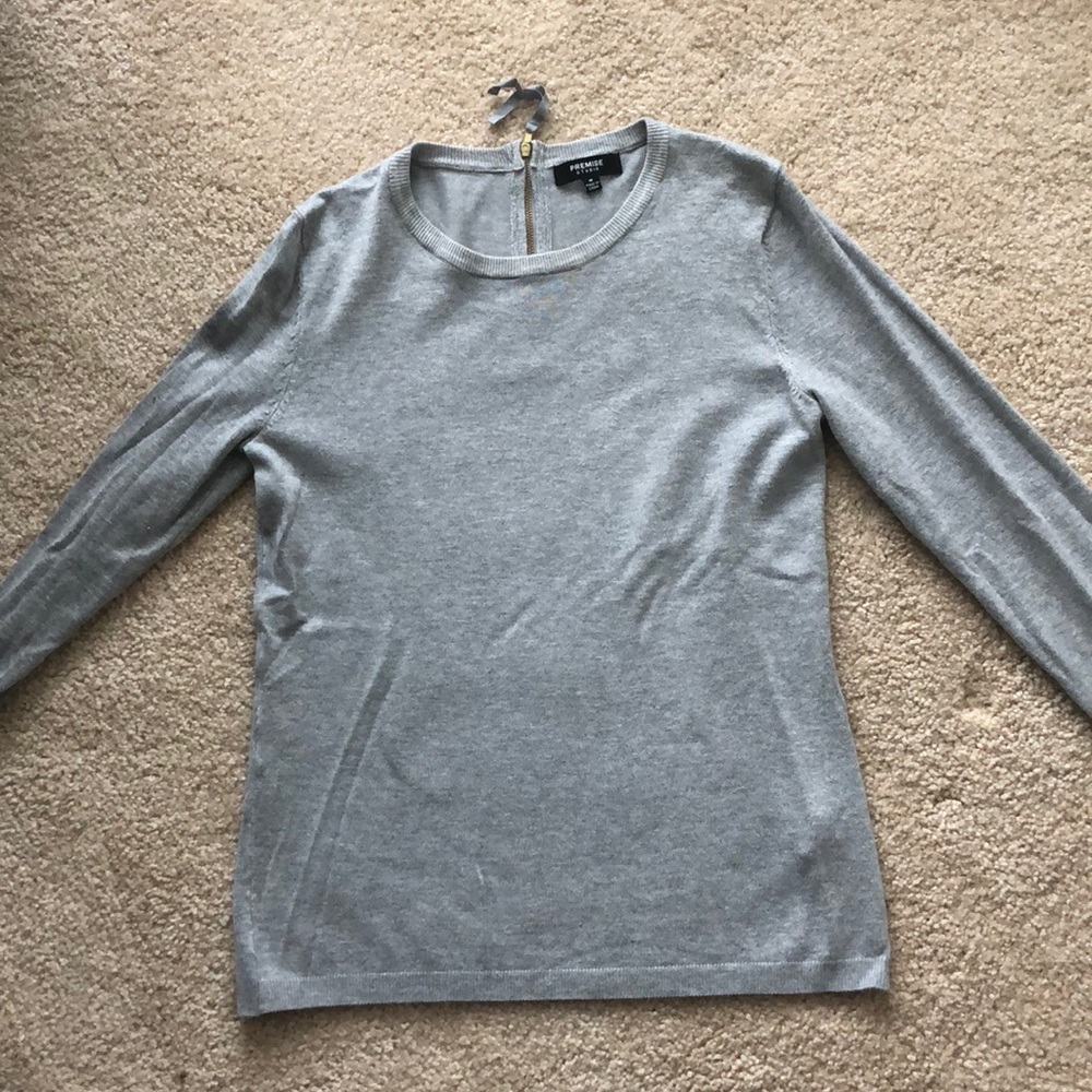Grey back zip sweater